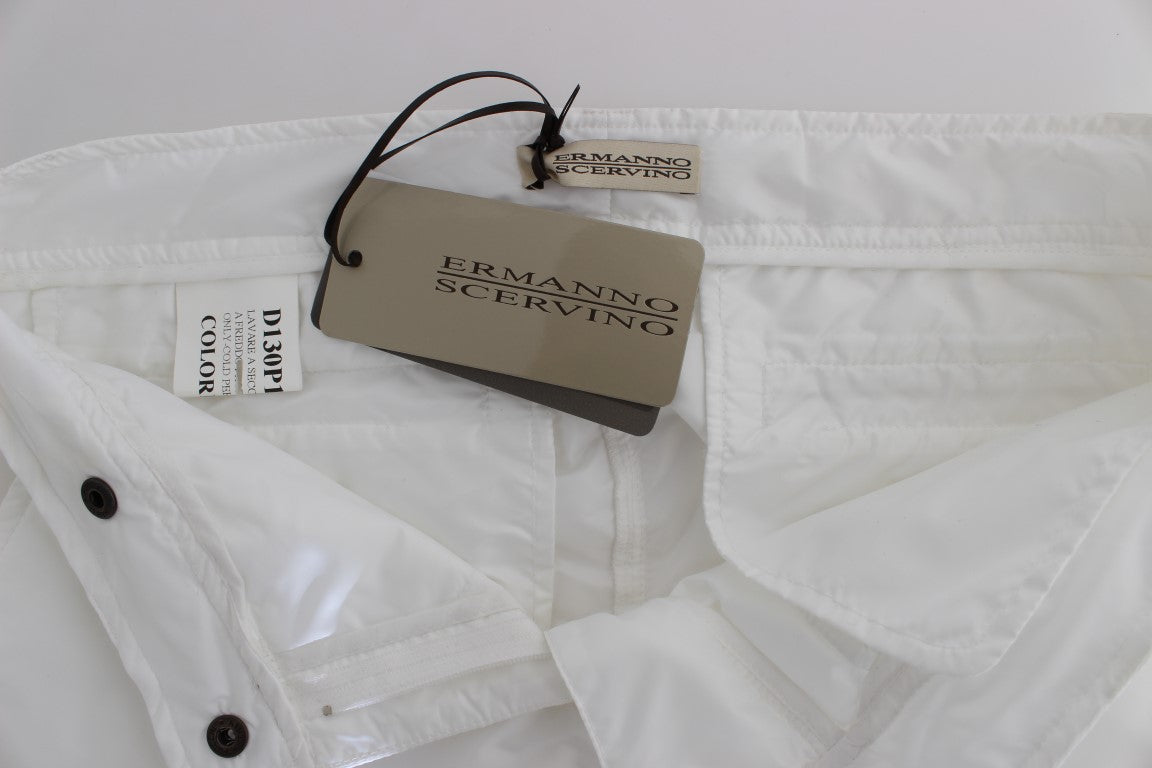Ermanno Scervino White Nylon Padded Slim Fit Cargo Pants $811.00 Ermanno Scervino Luzworld