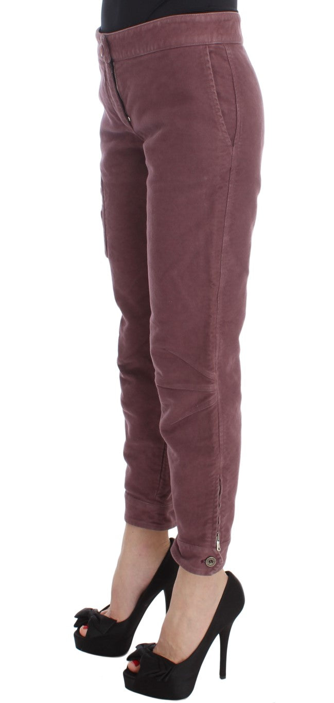 Ermanno Scervino Bordeaux Cotton Cropped Cargo Pants $811.00 Ermanno Scervino Luzworld