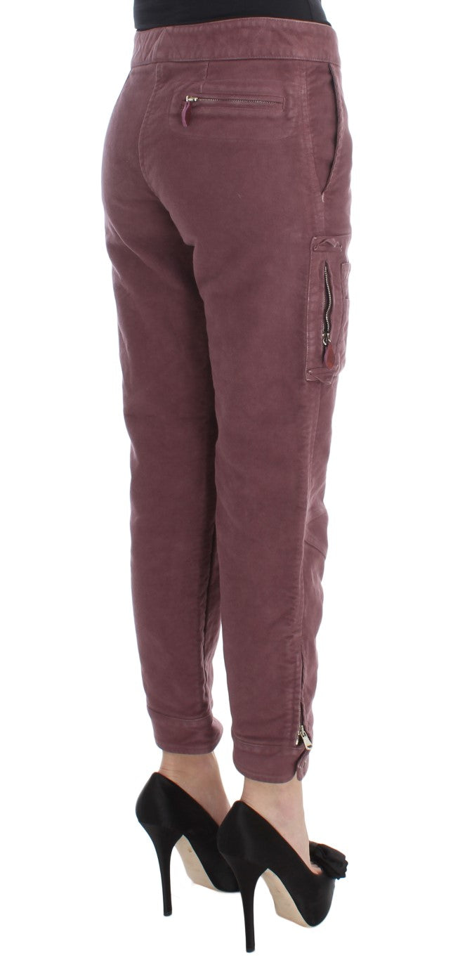 Ermanno Scervino Bordeaux Cotton Cropped Cargo Pants $811.00 Ermanno Scervino Luzworld