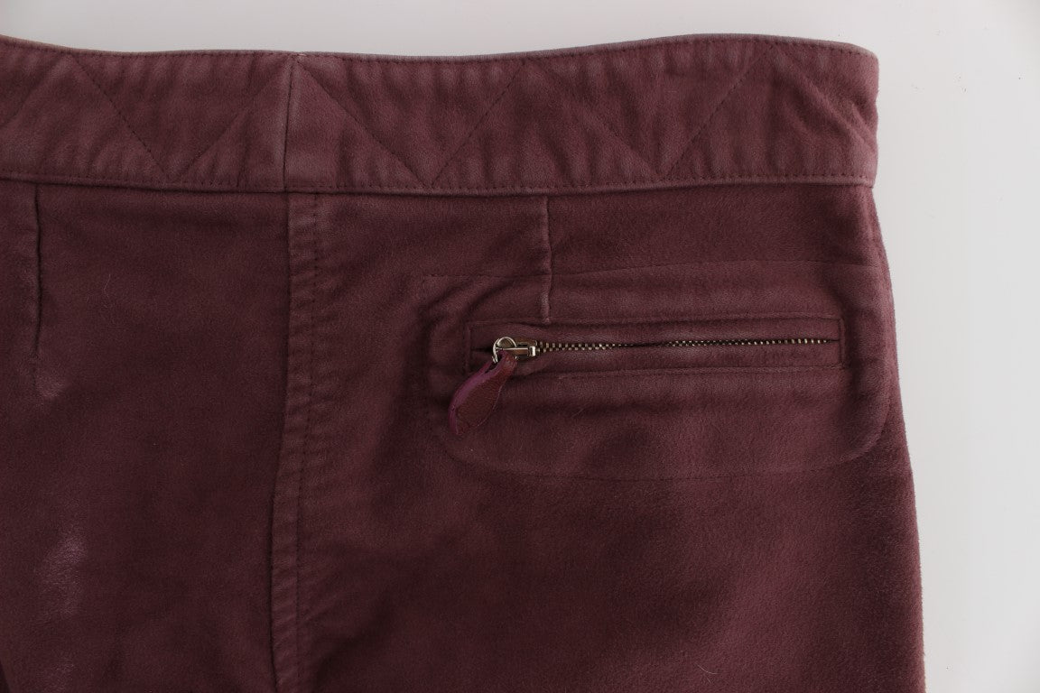 Ermanno Scervino Bordeaux Cotton Cropped Cargo Pants $811.00 Ermanno Scervino Luzworld