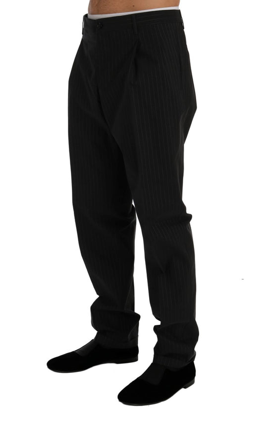 Dolce & Gabbana Blue Striped Cotton Dress Formal Pants