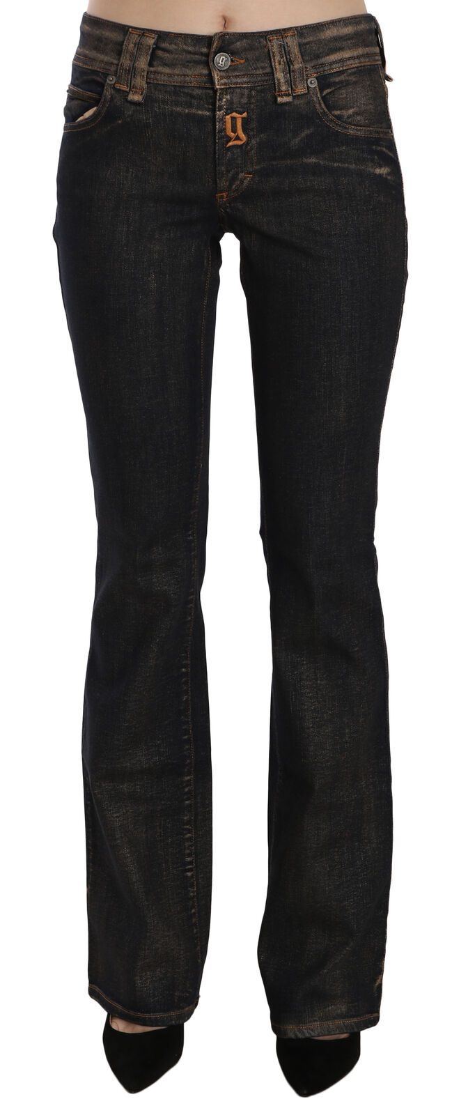 John Galliano Black Washed Mid Waist Flared Denim Pants Cotton $774.00 John Galliano Luzworld