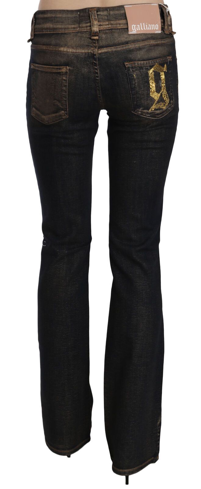 John Galliano Black Washed Mid Waist Flared Denim Pants Cotton $774.00 John Galliano Luzworld