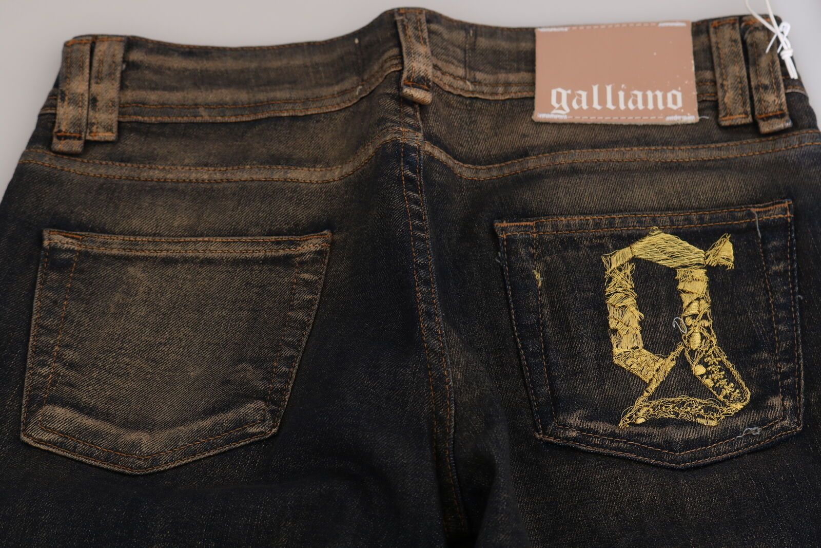 John Galliano Black Washed Mid Waist Flared Denim Pants Cotton $774.00 John Galliano Luzworld