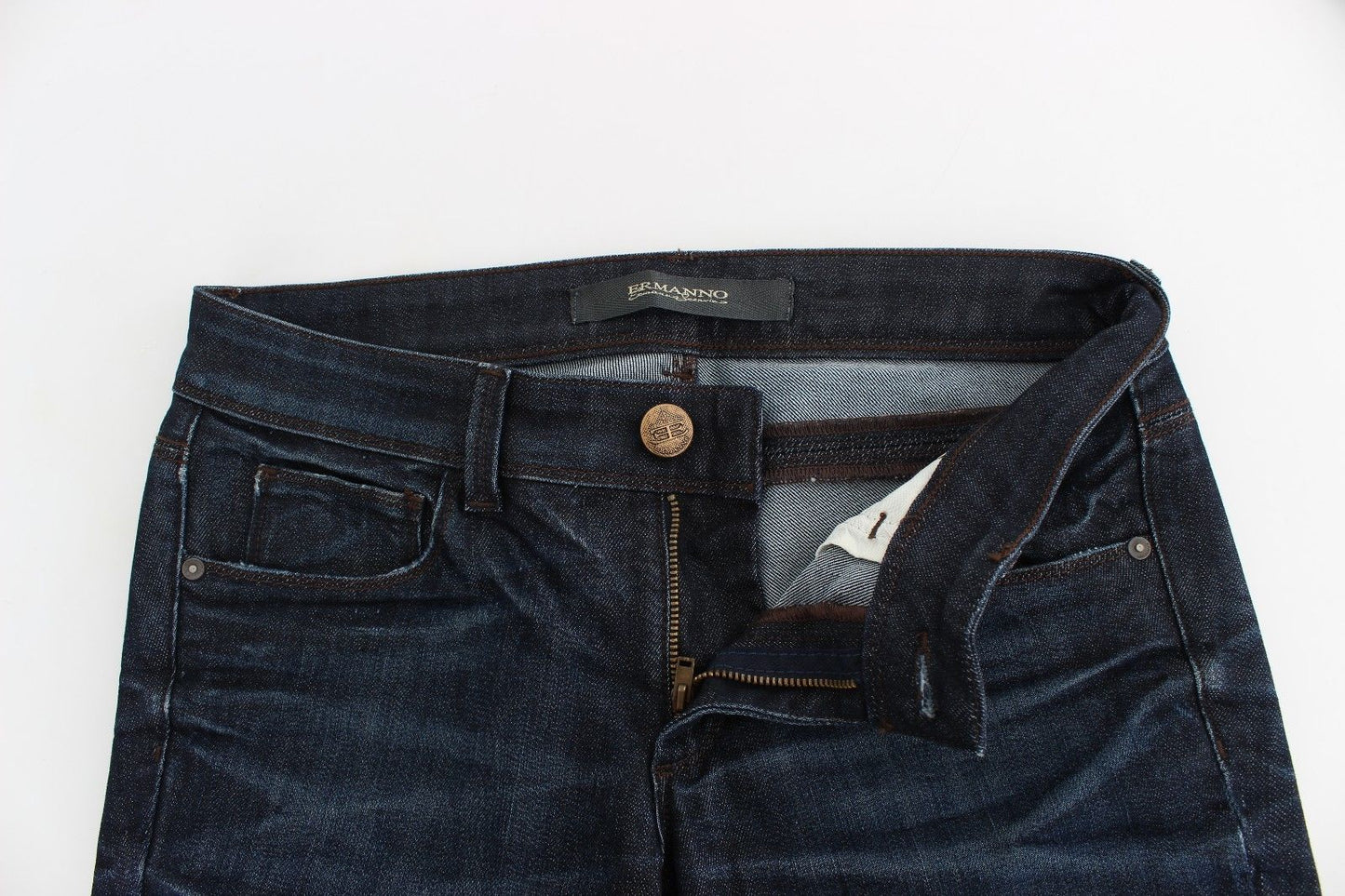 Ermanno Scervino Blue Slim Jeans Denim Pants Skinny Leg Stretch $560.00 Ermanno Scervino Luzworld