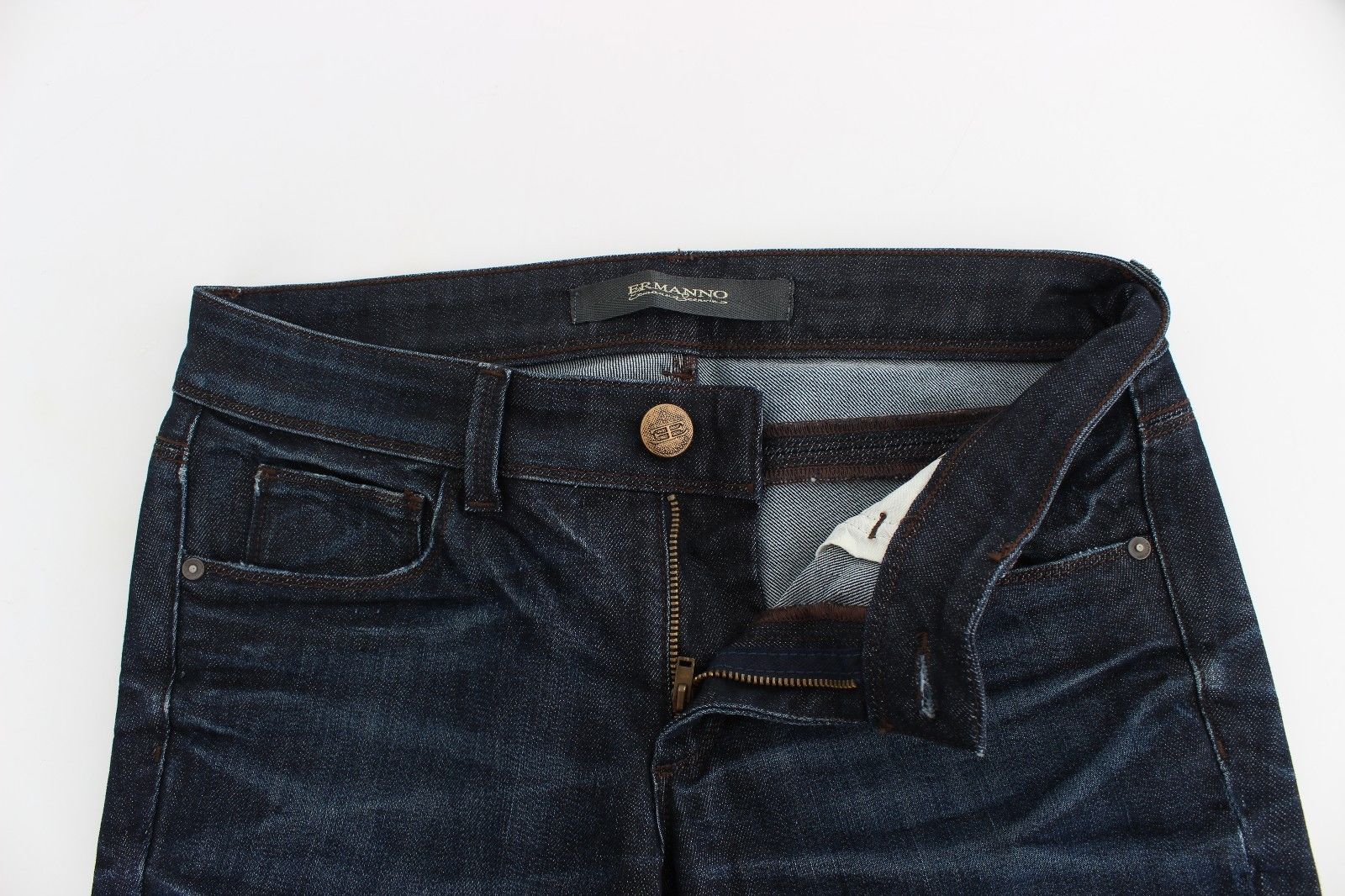 Ermanno Scervino Blue Slim Jeans Denim Pants Skinny Leg Stretch $560.00 Ermanno Scervino Luzworld