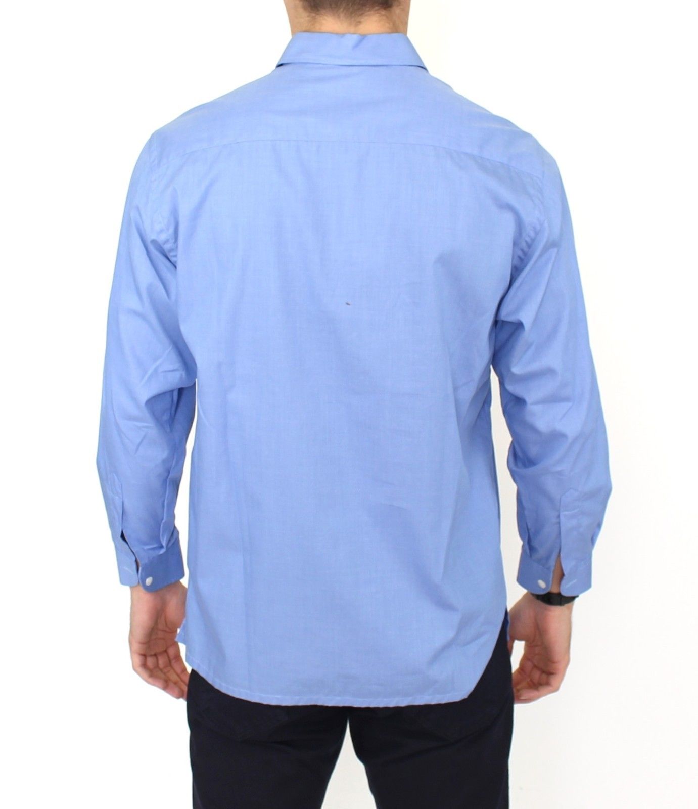 Ermanno Scervino Blue Cotton Dress Classic Fit Shirt