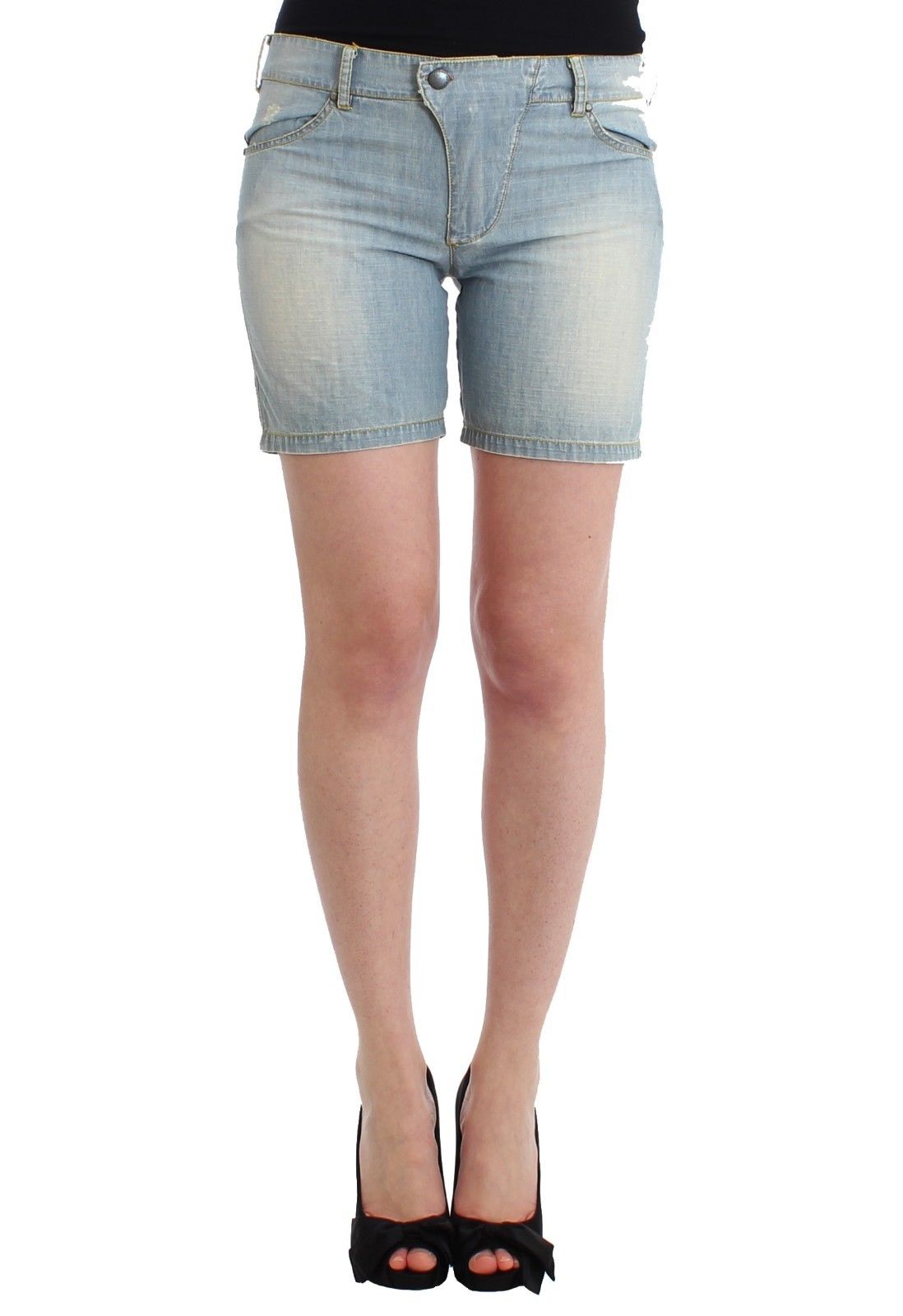 Ermanno Scervino Beachwear Blue Denim City Casual Dress Shorts $480.00 Ermanno Scervino Luzworld