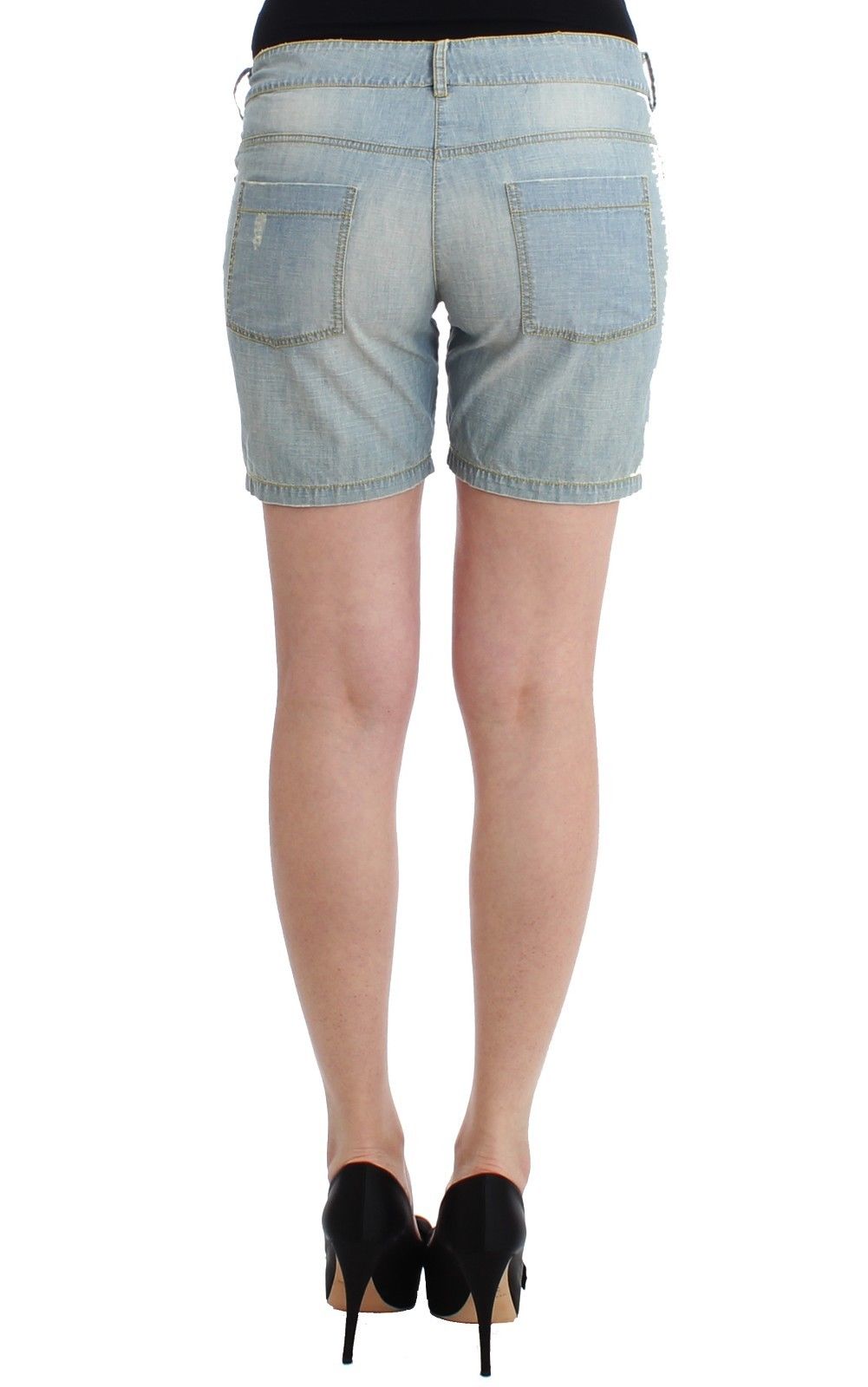 Ermanno Scervino Beachwear Blue Denim City Casual Dress Shorts $480.00 Ermanno Scervino Luzworld