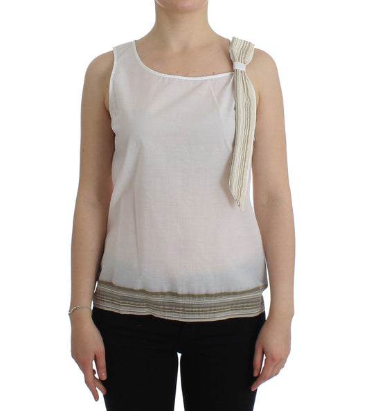 Ermanno Scervino White Top Blouse Tank Shirt Sleeveless $548.00 Ermanno Scervino Luzworld