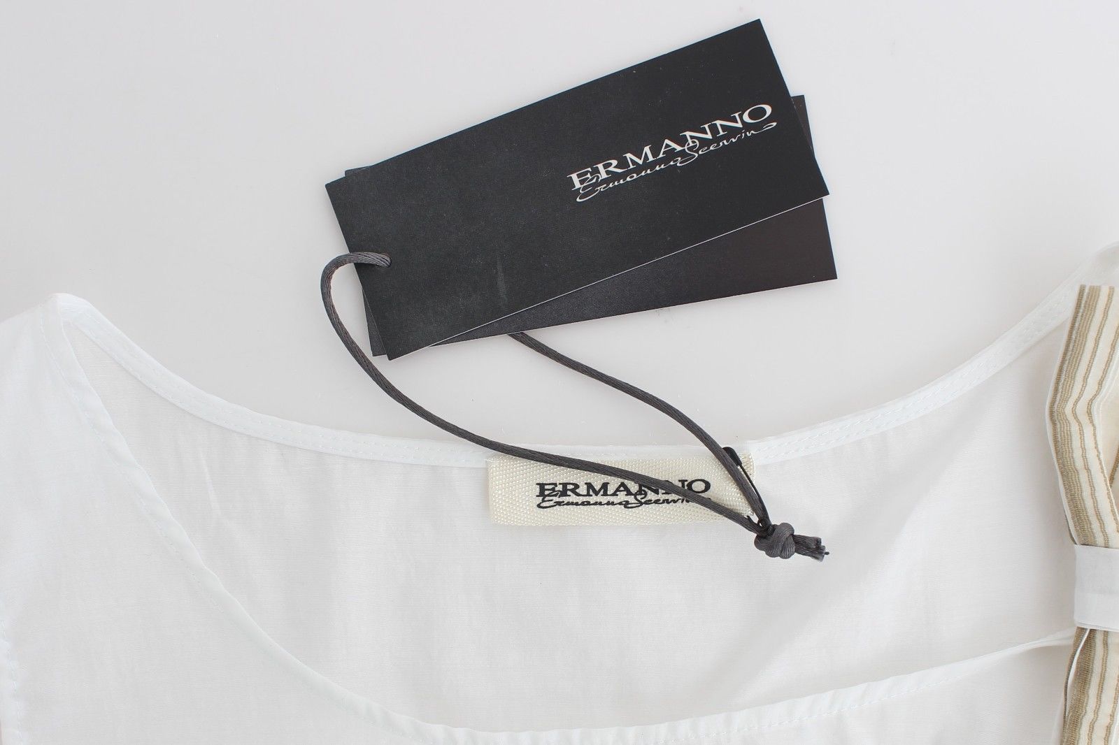 Ermanno Scervino White Top Blouse Tank Shirt Sleeveless $548.00 Ermanno Scervino Luzworld