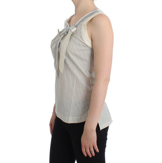 Ermanno Scervino Beachwear Striped Top Blouse Shirt Bow Tank $578.00 Ermanno Scervino Luzworld