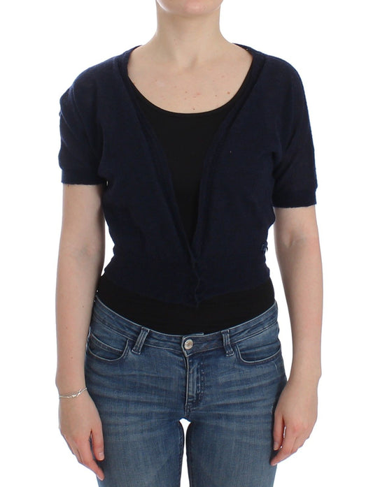 Ermanno Scervino Knit Blue Wool Sweater Cardigan $503.00 Ermanno Scervino Luzworld