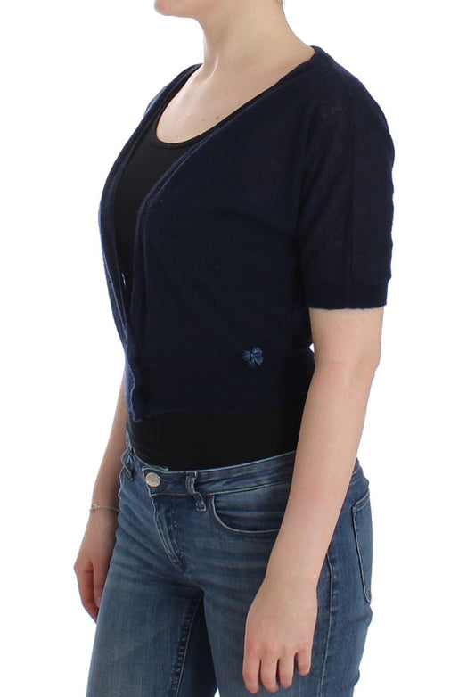 Ermanno Scervino Knit Blue Wool Sweater Cardigan $503.00 Ermanno Scervino Luzworld