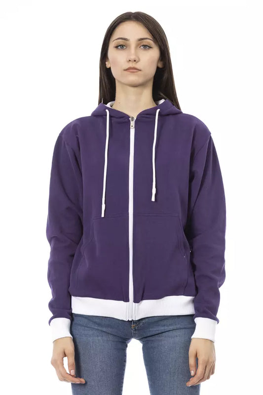 Baldinini Trend Purple Cotton Women Sweater with Adjustable Hood $504.00 Baldinini Trend Luzworld