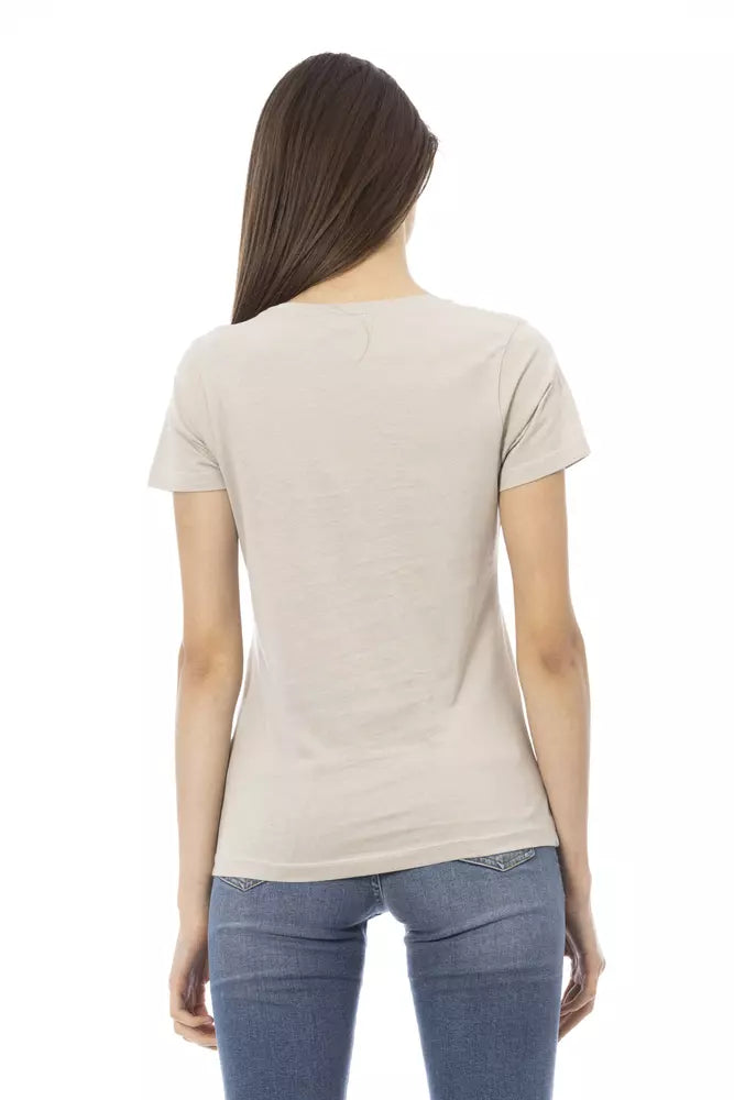 Trussardi Action Beige Cotton Women T-Shirt $131.00 Trussardi Action Luzworld