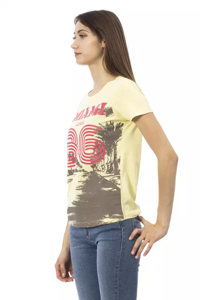 Trussardi Action Yellow Cotton Women T-Shirt $131.00 Trussardi Action Luzworld
