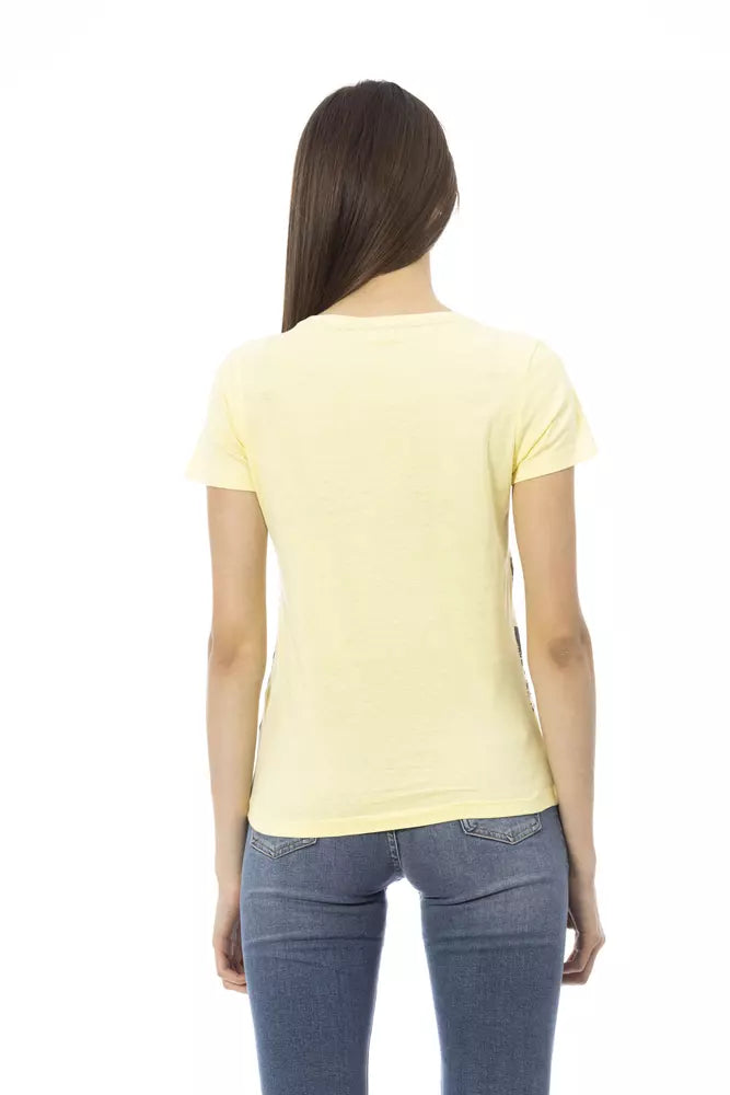 Trussardi Action Yellow Cotton Women T-Shirt $131.00 Trussardi Action Luzworld