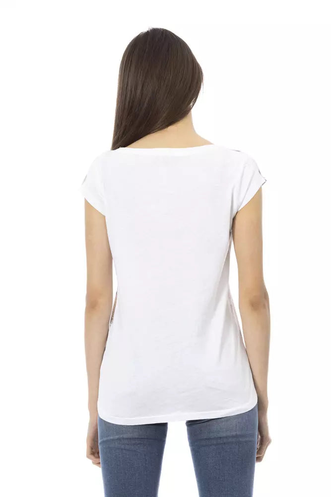 Trussardi Action White Cotton Women T-Shirt $131.00 Trussardi Action Luzworld