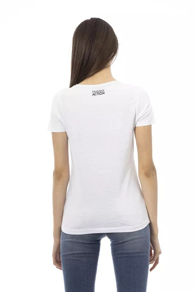 Trussardi Action White Cotton Women T-Shirt $131.00 Trussardi Action Luzworld