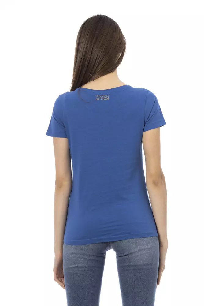 Trussardi Action Blue Cotton Women T-Shirt $131.00 Trussardi Action Luzworld