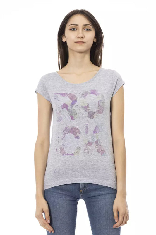 Trussardi Action Gray Cotton Women T-Shirt $131.00 Trussardi Action Luzworld