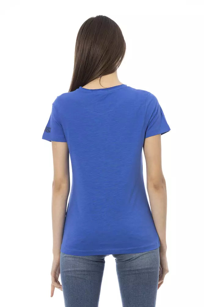 Trussardi Action Blue Cotton Women T-Shirt $131.00 Trussardi Action Luzworld