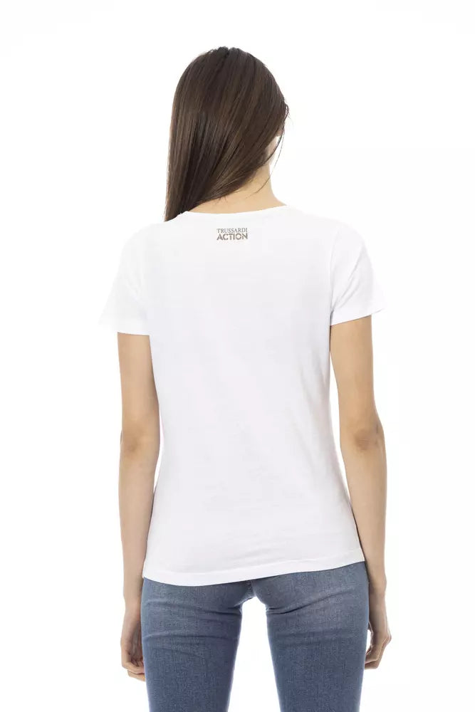 Trussardi Action White Cotton Women T-Shirt $131.00 Trussardi Action Luzworld