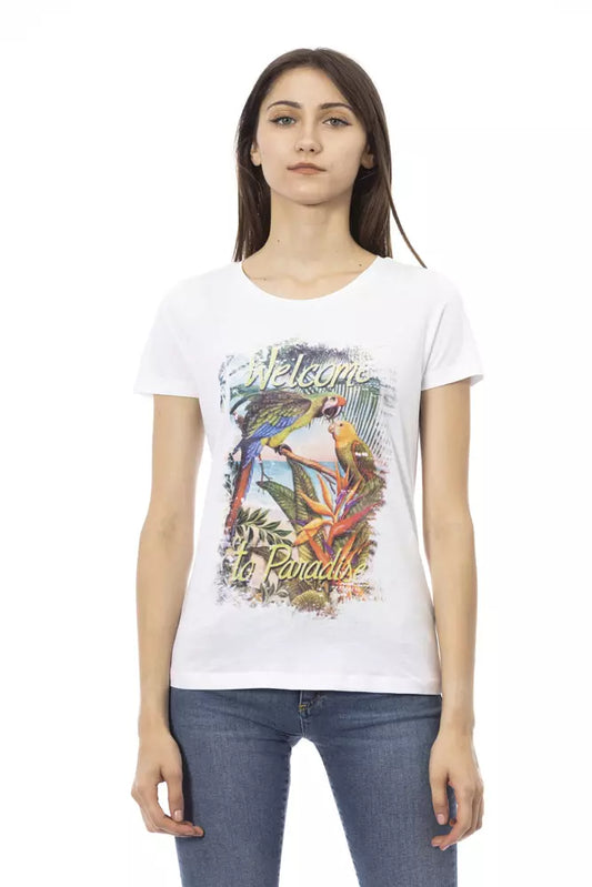 Trussardi Action White Cotton Women T-Shirt $131.00 Trussardi Action Luzworld