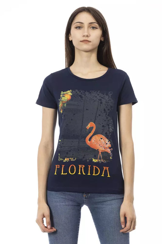Trussardi Action Blue Cotton Women T-Shirt $131.00 Trussardi Action Luzworld