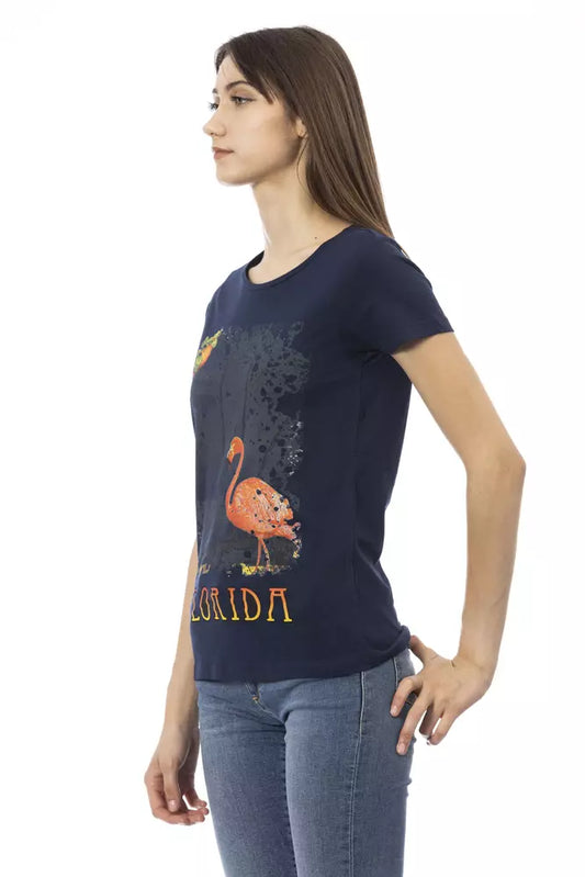 Trussardi Action Blue Cotton Women T-Shirt $131.00 Trussardi Action Luzworld
