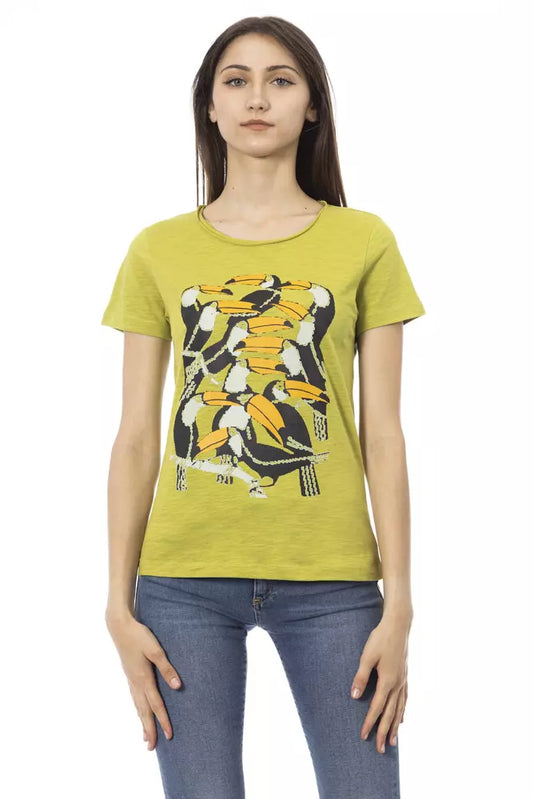Trussardi Action Green Cotton Women T-Shirt $131.00 Trussardi Action Luzworld
