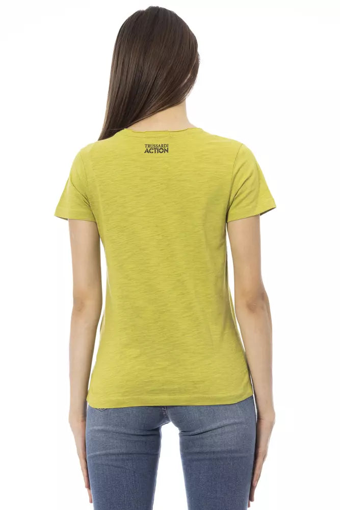 Trussardi Action Green Cotton Women T-Shirt $131.00 Trussardi Action Luzworld