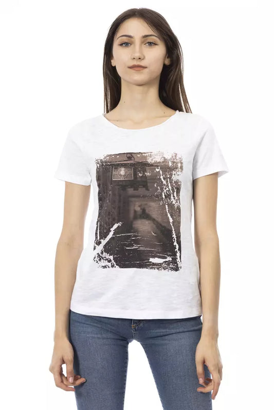 Trussardi Action White Cotton Women Top $131.00 Trussardi Action Luzworld