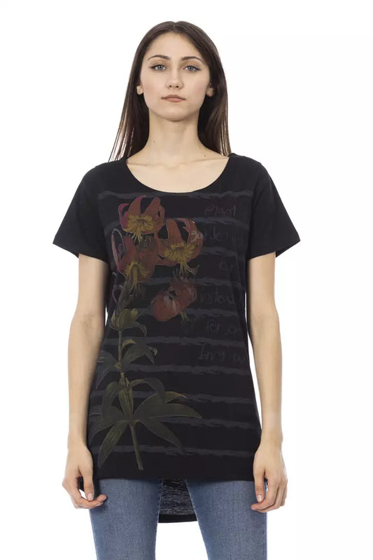 Trussardi Action Black Cotton Women T-Shirt $130.00 Trussardi Action Luzworld