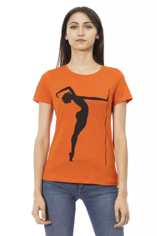 Trussardi Action Orange Cotton Women T-Shirt $131.00 Trussardi Action Luzworld