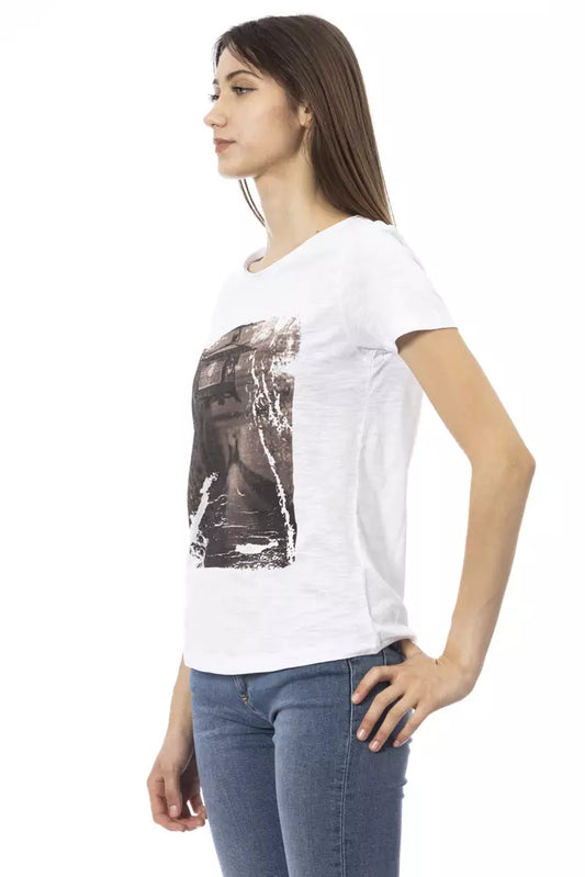 Trussardi Action White Cotton Women Top $131.00 Trussardi Action Luzworld