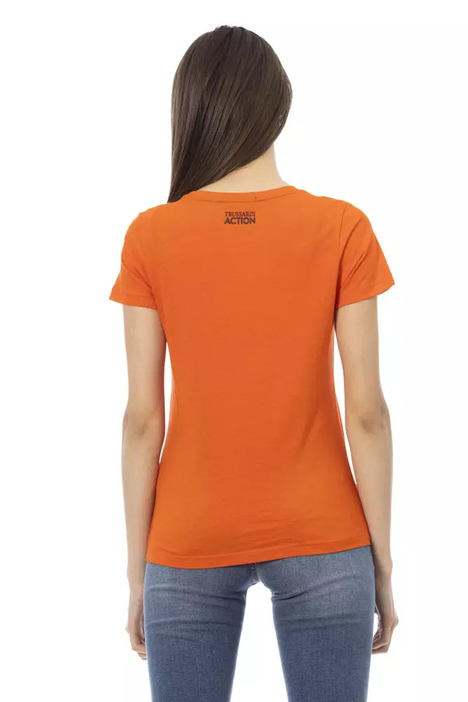 Trussardi Action Orange Cotton Women T-Shirt $131.00 Trussardi Action Luzworld