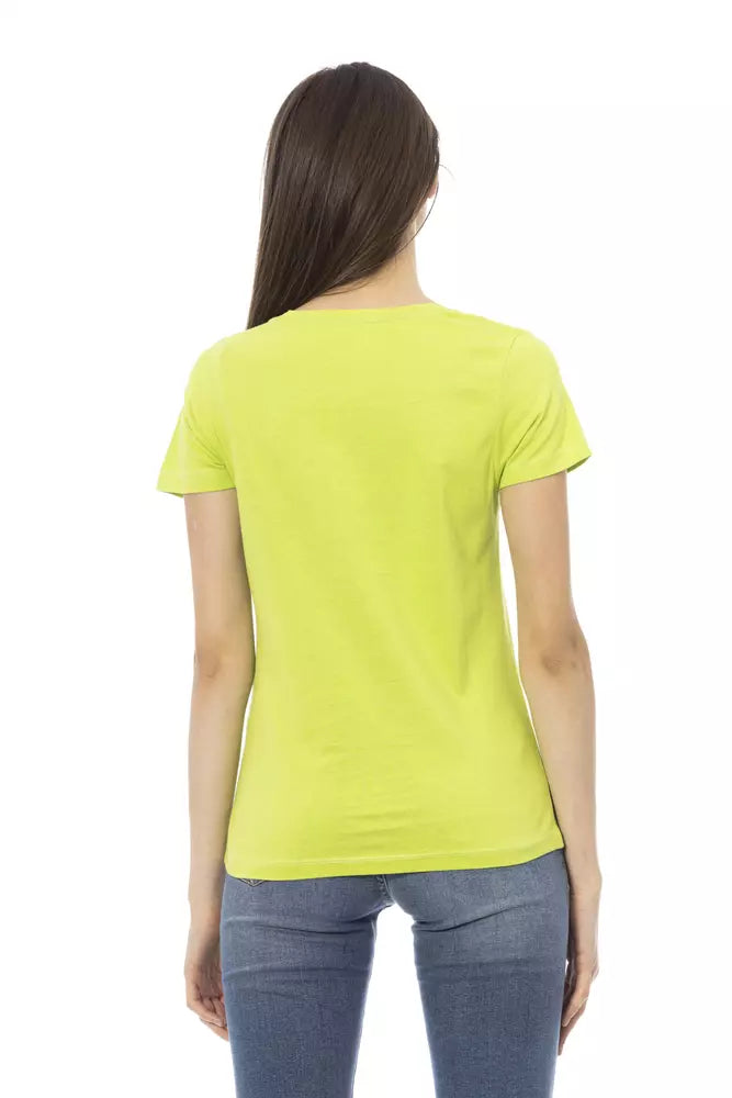 Trussardi Action Green Cotton Women T-Shirt $131.00 Trussardi Action Luzworld