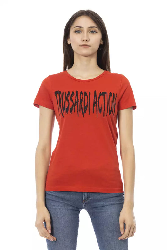 Trussardi Action Red Cotton Women T-Shirt $131.00 Trussardi Action Luzworld