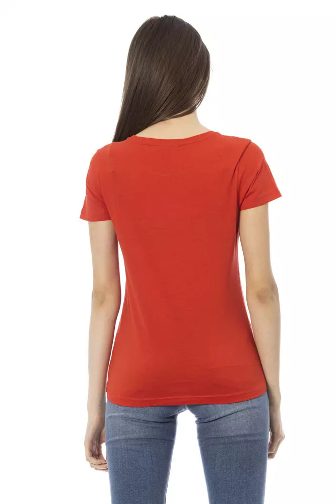 Trussardi Action Red Cotton Women T-Shirt $131.00 Trussardi Action Luzworld