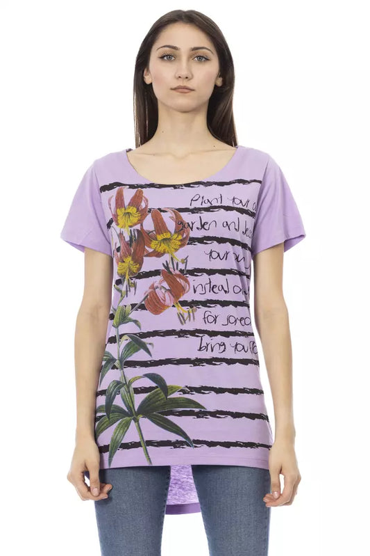 Trussardi Action Purple Cotton Women T-Shirt $130.00 Trussardi Action Luzworld