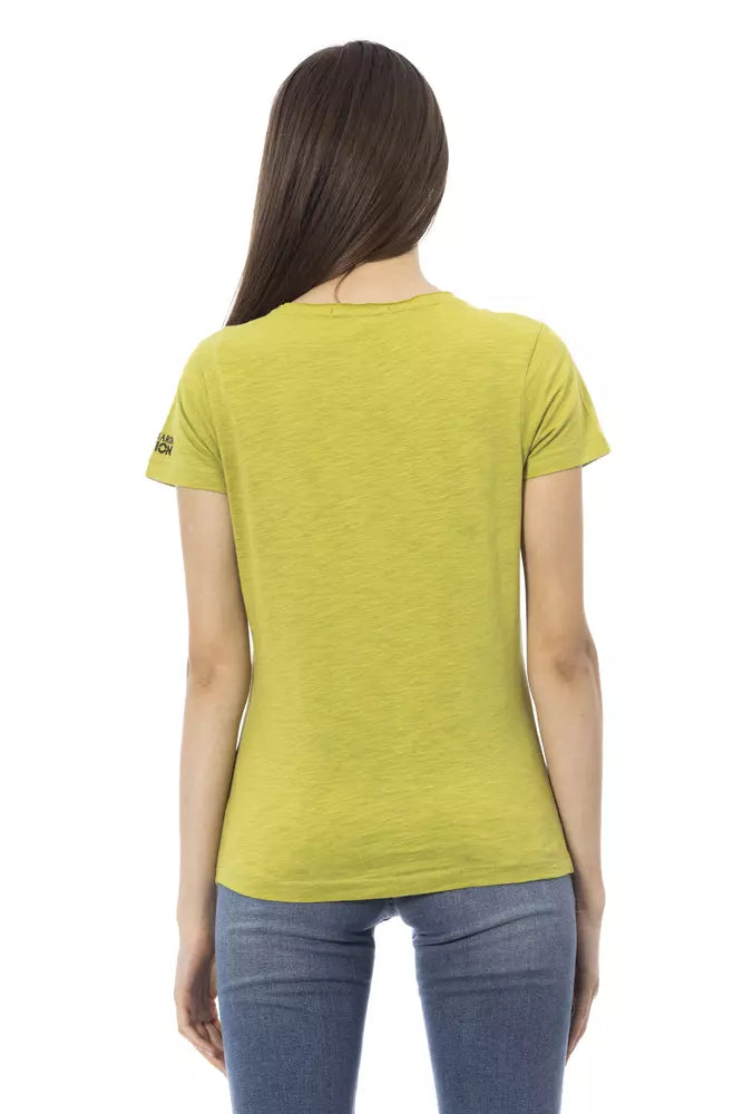 Trussardi Action Green Cotton Women T-Shirt $131.00 Trussardi Action Luzworld