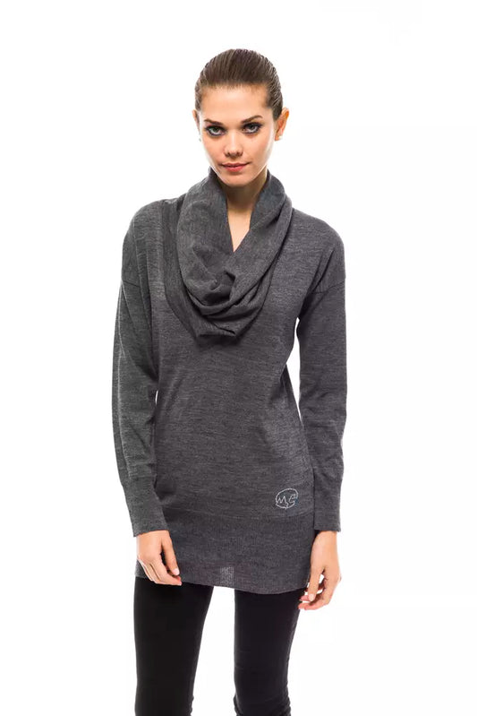 Montana Blu Gray Wool Women Sweater $173.00 Montana Blu Luzworld