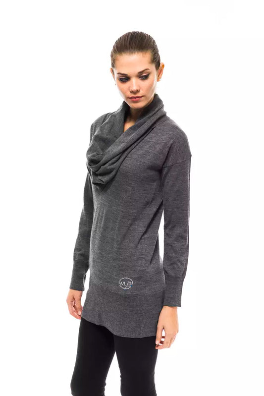Montana Blu Gray Wool Women Sweater $173.00 Montana Blu Luzworld