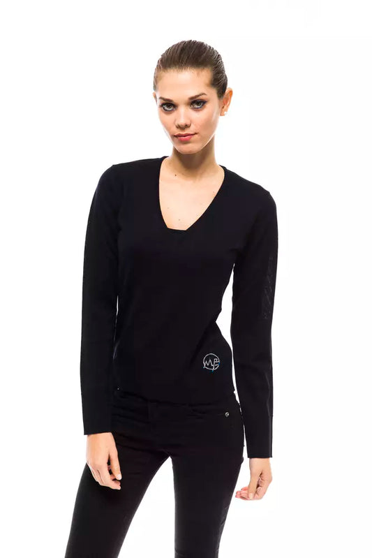 Montana Blu Blue Wool Women Sweater $165.00 Montana Blu Luzworld