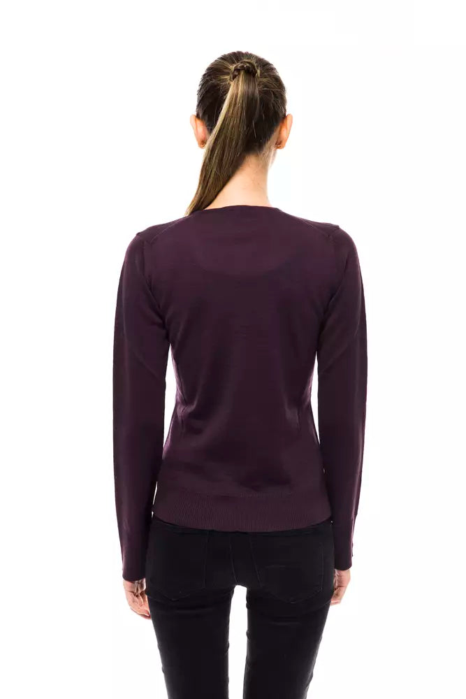 Montana Blu Purple Wool Women's Sweater $165.00 Montana Blu Luzworld