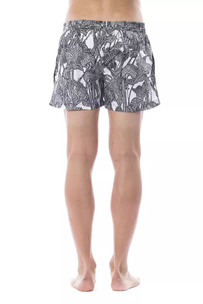 Roberto Cavalli Sport Black Polyester Men's Swimwear