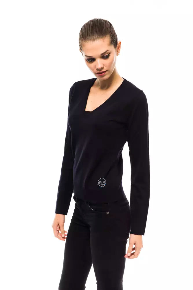 Montana Blu Blue Wool Women Sweater $165.00 Montana Blu Luzworld
