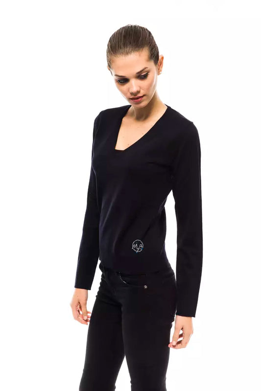 Montana Blu Blue Wool Women Sweater $165.00 Montana Blu Luzworld